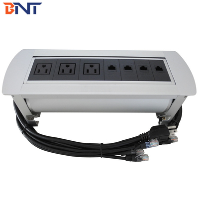 Conference Room Table Electrical Outlets With 110V - 240V Rated Voltage